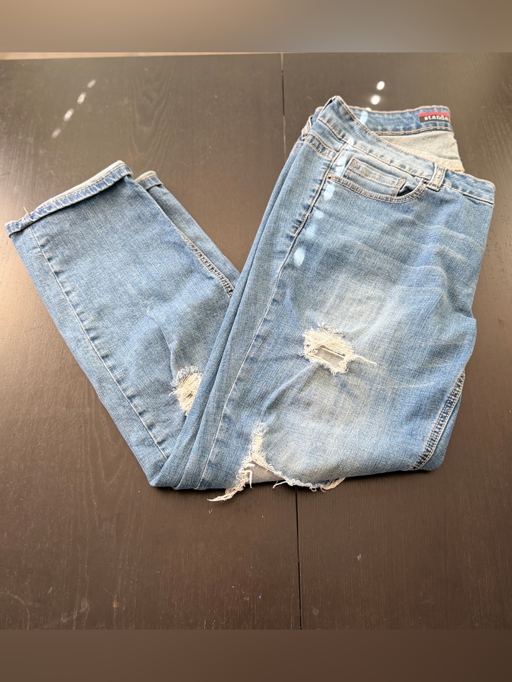 Standards & Practices Leah Women's 16 Slightly Roll Up Boyfriend Distressed Jean